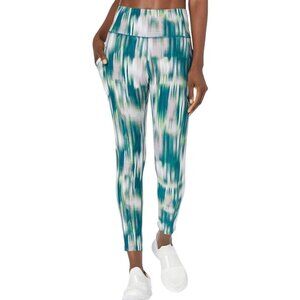 Calvin Klein NWT High-Waisted 7/8 Leggings, Green & White Print Women’s Size XXL